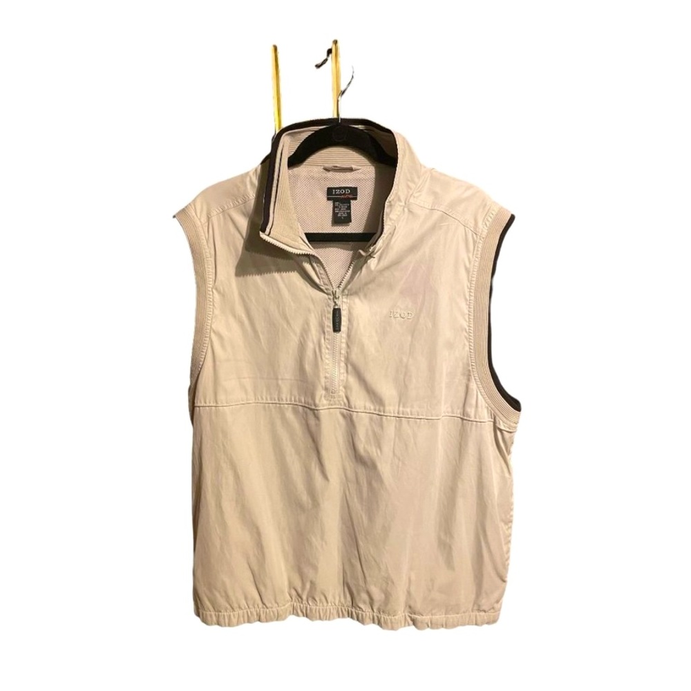 IZOD XFG Mens Beige Windbreaker Golf
Vest Size Large